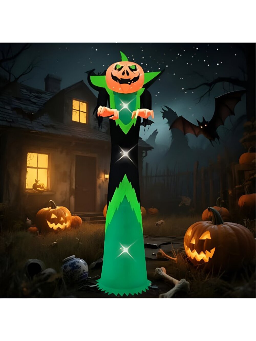 12ft Halloween Inflatable Decor with LED Lights Outdoor Blow up Decor